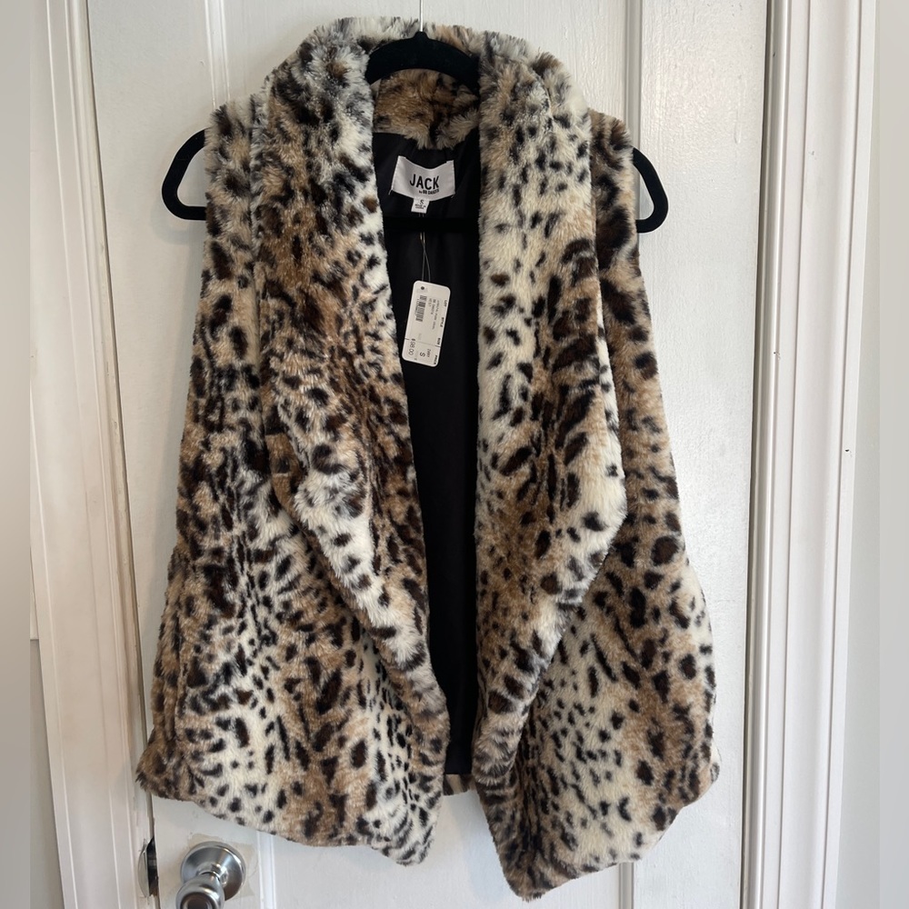 NWT Jack by BB Dakota Faux Fur Cheetah Vest Small